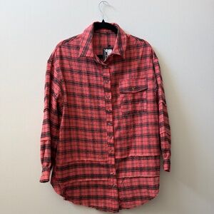 BURNOUT VINTAGE Teen Spirit Flannel in Red - Size Small - NWT New